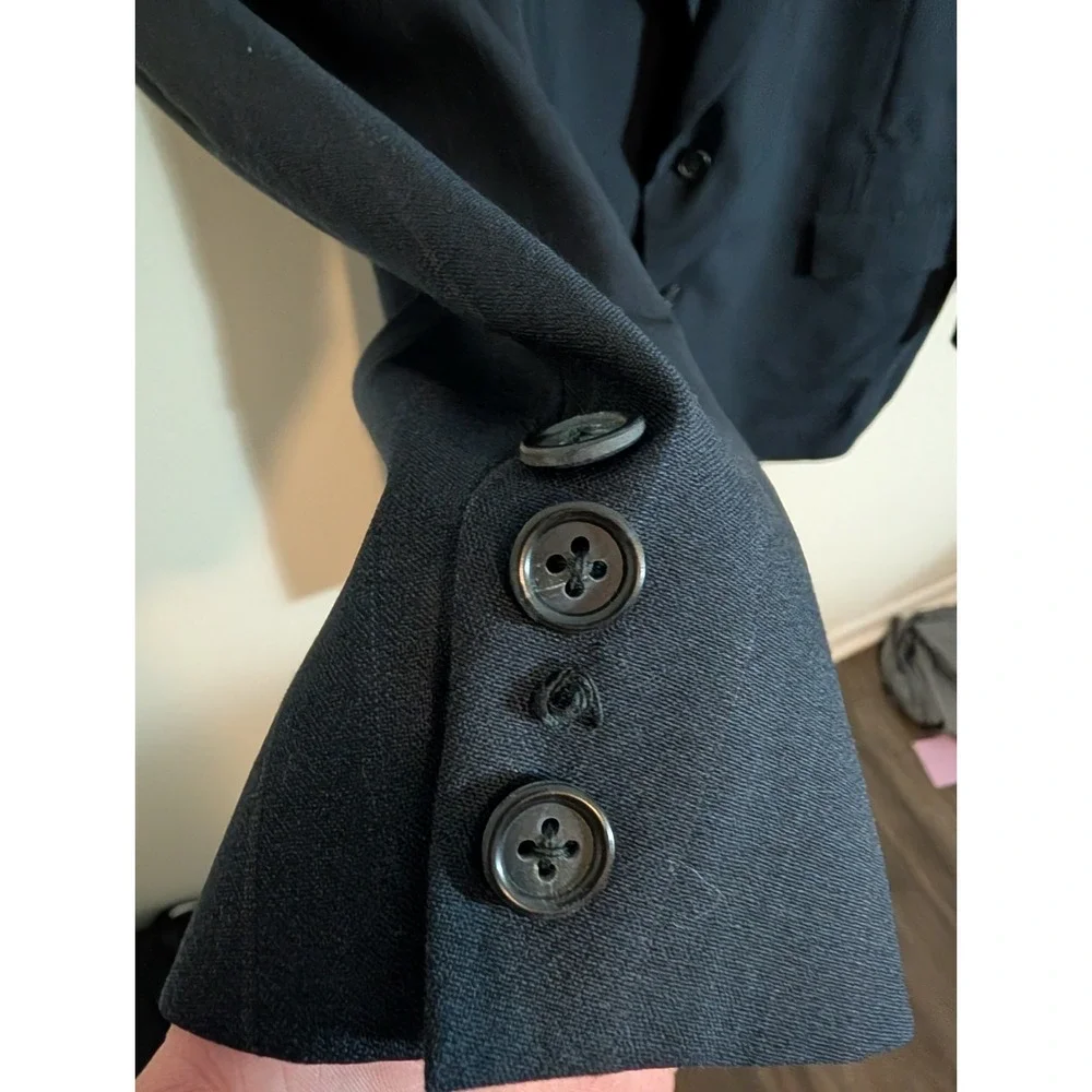 Hart Schaffner & Marx Suit Jacket Mens 48L Big & Tall Navy Wool Twill 2 Button